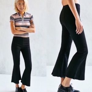 Urban Outfitters BDG true black high rise raw hem kick flare jeans!